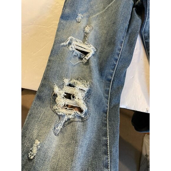 Judy Blue Jeans Womens 1/25  25x28.5 Blue Skinny Distressed Denim JB82109MD - Picture 6 of 16